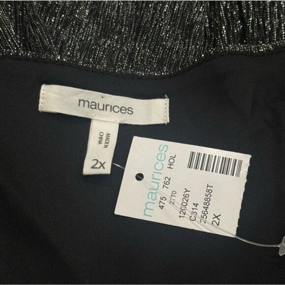 NEW Maurice’s Shimmer Wrap Peplum Blouse New Year's Special Occasion Event 2X - Picture 10 of 12